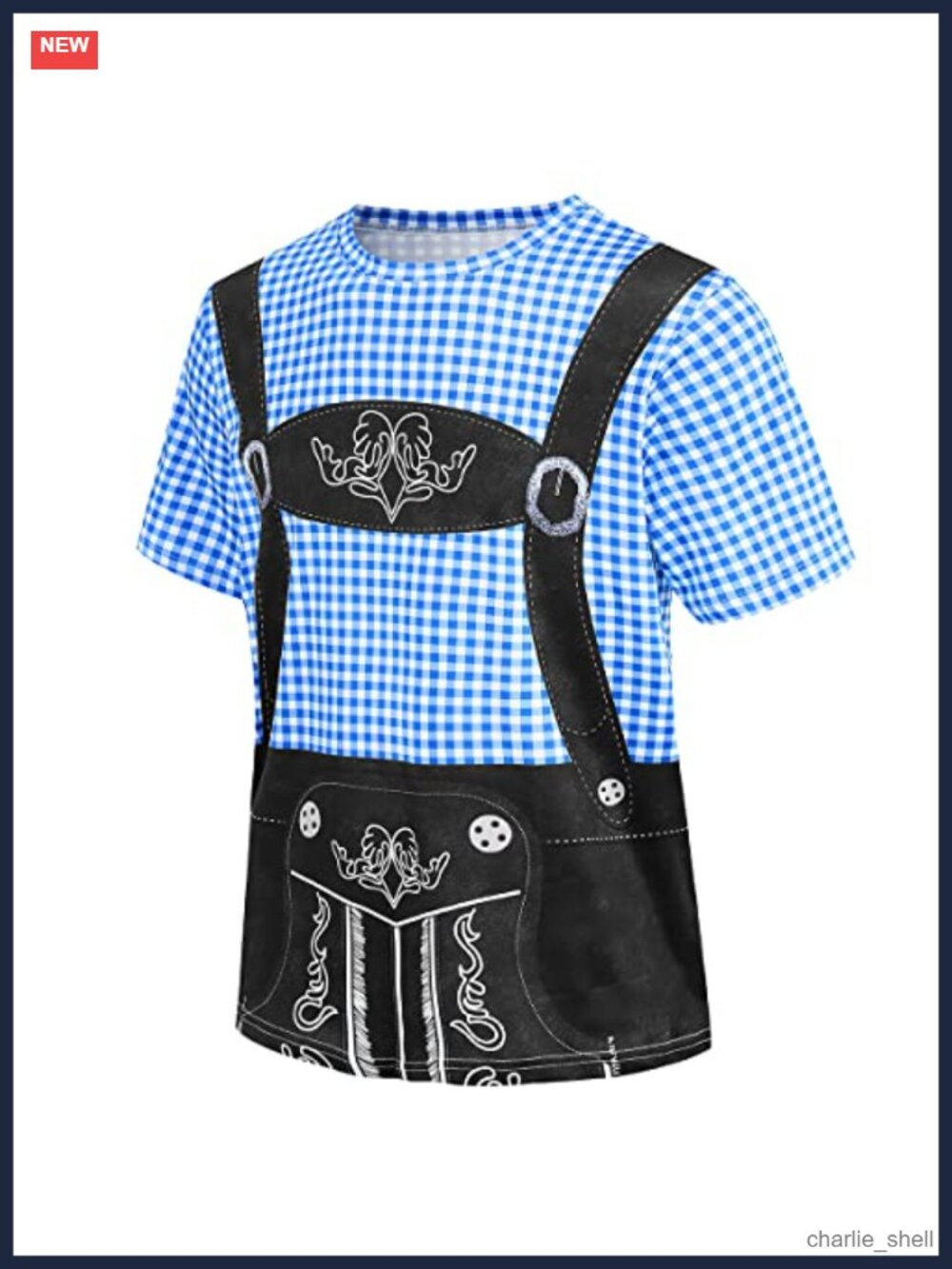 Mens Oktoberfest T-Shirt Bavarian German Lederhosen 3D Printed Costume Tee